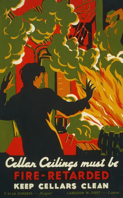 Cellar ceilings must be fire-retarded Keep cellars clean by Martin Weitzman, 1936 — digital art print download