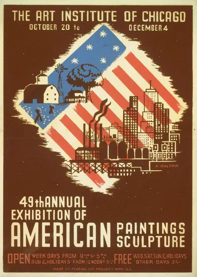 49th annual exhibition of American paintings sculpture by Mildred Waltrip, 1936 — digital art print download