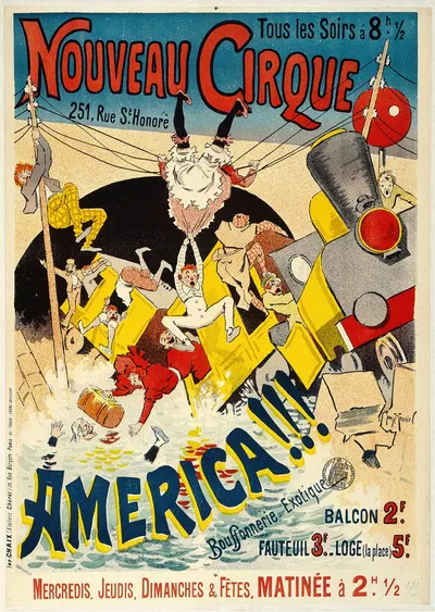 Ouveau Cirque,America!!! by Жорж Мёнье, 1895 — digital art print download