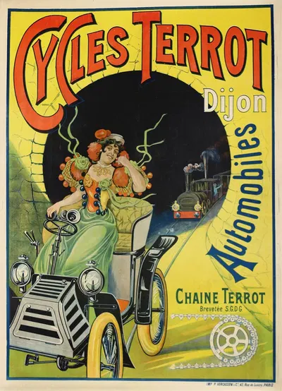Cycles Terrot Dijon Automobile by Imp. P. Vercasson & Cie, c.1900 — digital art print download