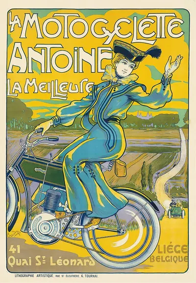 La Motocyclette Antoine by Georges Gaudy — digital art print download