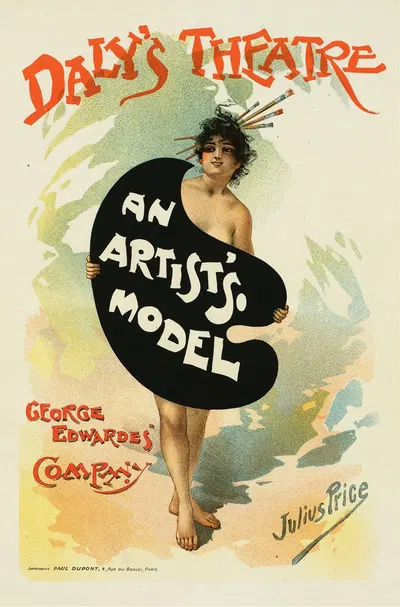Affiche Anglaise Pour Le Daly's Théâtre, An Artist's Model by Юлий Мендес Прайс, 1896 — digital art print download