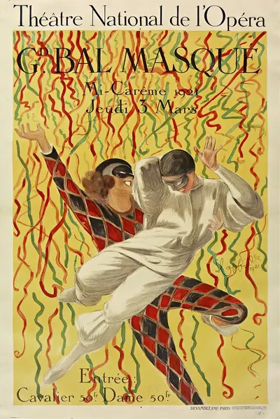 Théâtre National De L'opéra Grand Bal De La Mi-Carême by Леонетто Каппьелло, 1921 — digital art print download