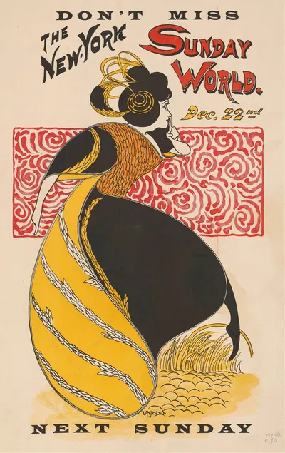 New York Sunday World, Dec. 22nd by Э. П. Апджон, 1895 — digital art print download