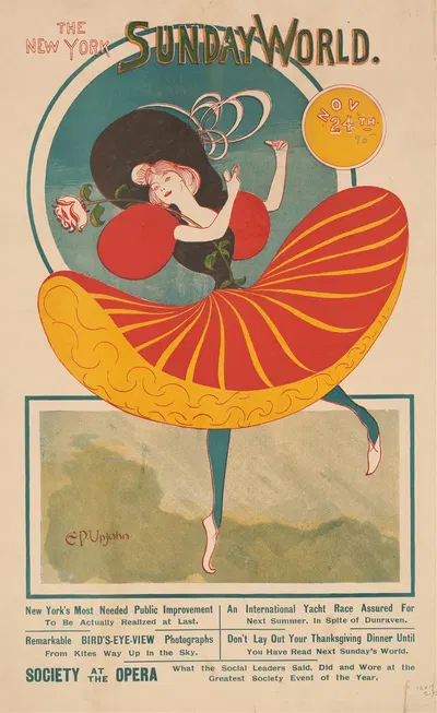 New York Sunday World, Nov. 24th by Э. П. Апджон, 1895 — digital art print download
