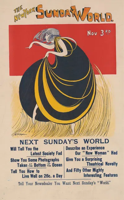 New York Sunday World, Nov. 3rd by E. P. Upjohn, 1895 — digital art print download