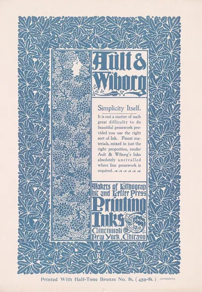 Ault and Wiborg, Ad. 125 by Уилл Брэдли, 1890-1913 — digital art print download