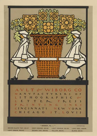 Ault and Wiborg, Ad. 131 by Уилл Брэдли, 1890-1913 — digital art print download