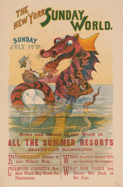 The New York Sunday World, Sunday July 14th 95 by A. Shaw, 1895 — digital art print download