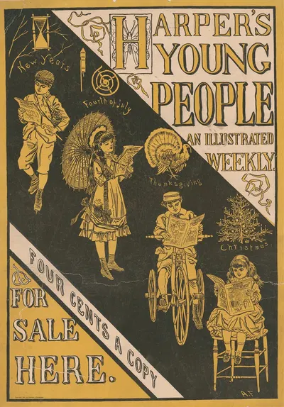 Harper's young people, an illustrated weekly by Артур Бурдетт Фрост, 1881 — digital art print download