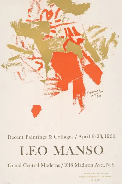 Leo Manso, recent paintings and collages by Leo Manso, 1960 — digital art print download
