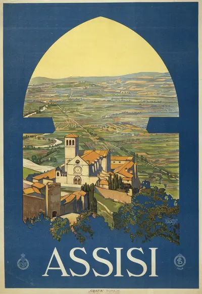 Assisi by Vittorio Grassi, 1920 — digital art print download