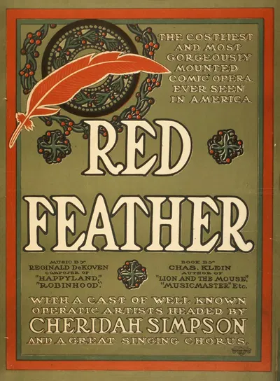 Red feather by Акерманн-Квигли Литографическая Компания, c1906 — digital art print download