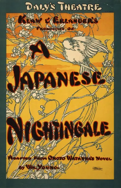 A Japanese nightingale by Strobridge & Co. Lith., c1903 — digital art print download