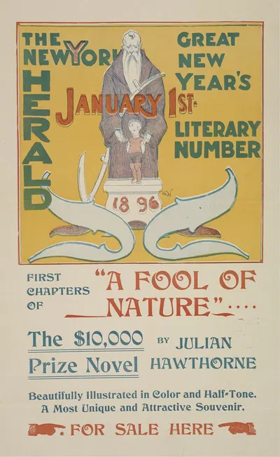 The New York Sunday herald. January 1st 1896. by Charles Hubbard Woodbury, 1896 — digital art print download