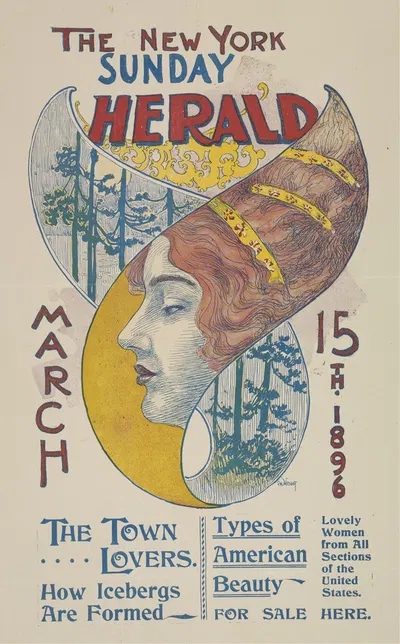 The New York Sunday herald. March 15th by Charles Hubbard Woodbury, 1896 — digital art print download