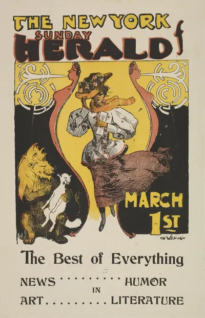 The New York Sunday herald. March 1st by Charles Hubbard Woodbury, 1895-1896 — digital art print download