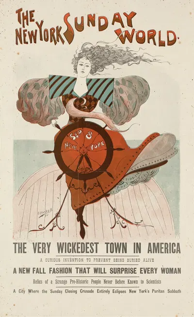 The New York Sunday world by Ernest Haskell, 1896 — digital art print download