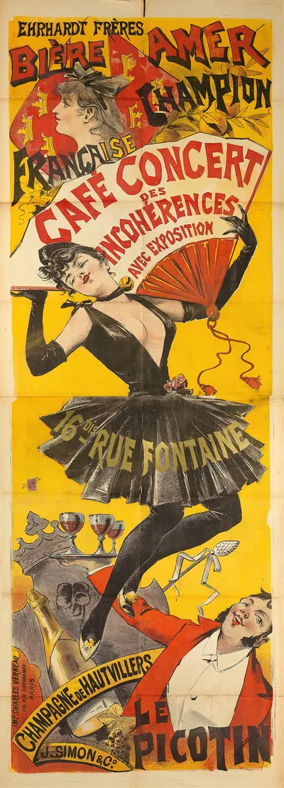 Ehrhardt Freres Biere Amer Champion Francaise Cafe Concert by José Roy, 1888 — digital art print download