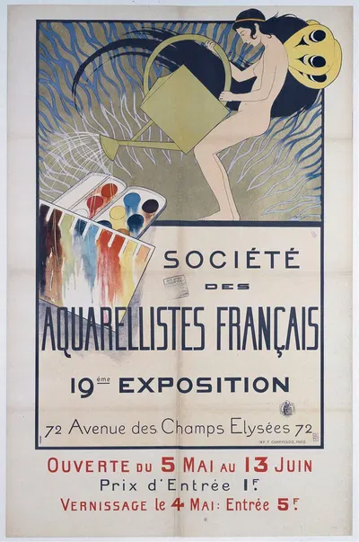 Societe Des Aquarellistes Francais 19ème Exposition by Louis Maurice Boutet de Monvel, 1880-1900 — digital art print download