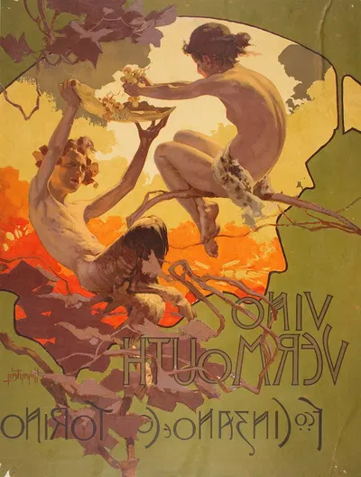 Vino Vermouth Fco. Cinzano E Cº by Adolfo Hohenstein, 1901 — digital art print download