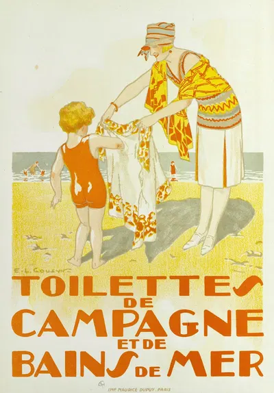 Toilettes De Campagne Et De Bains De Mer by E. L. Cousyn, 1920- 1925 — digital art print download