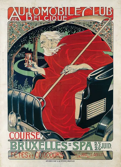 Automobile Club Belgique. Course Bruxelles – Spa by Georges Gaudy, 1898 — digital art print download