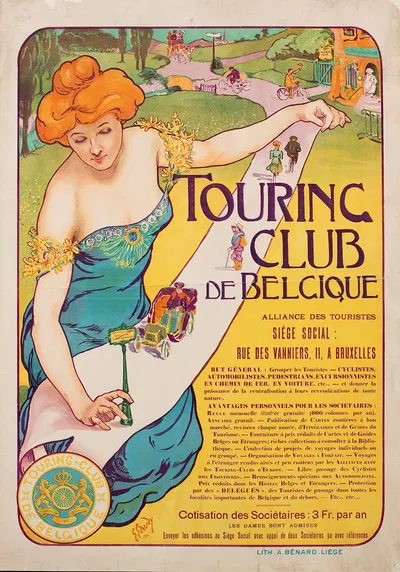 Touring Club De Belgique by Georges Gaudy, 1901 — digital art print download