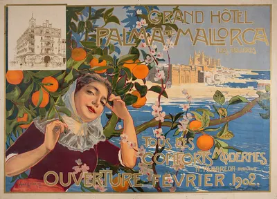 Grand Hôtel. Palma De Mallorca by Joan Llaverias, 1901 — digital art print download