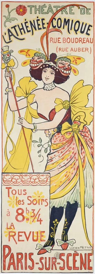 Theâtre De L'athenee Comique Rue Boudreau by Lucien Marie François Métivet, 1890 — digital art print download