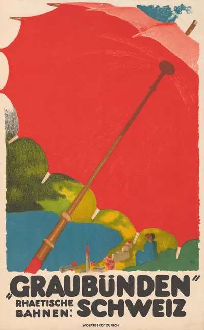 Graubünden, Rhätische Bahnen; Schweiz by Augusto Giacometti, 1924 — digital art print download
