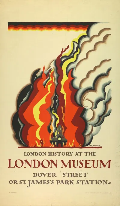 London History at the London Museum, for London Underground by Edward McKnight Kauffer, 1922 — digital art print download