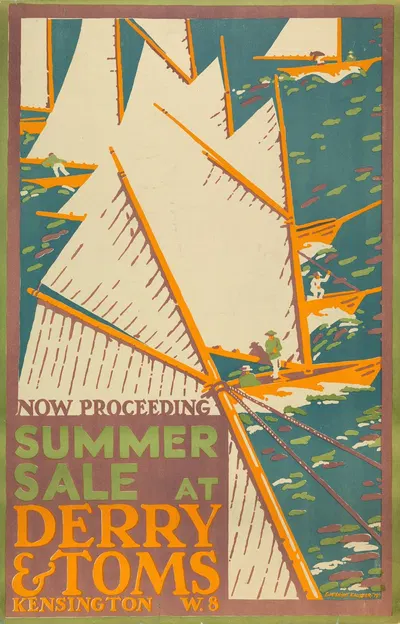 Summer Sale at Derry and Tom's, London by Edward McKnight Kauffer, 1919 — digital art print download