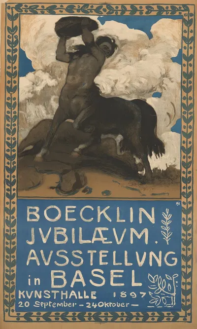 Boecklin Jubiläum. Ausstellung in Basel, Kunsthalle, 1897 by Ханс Сандройтер, 1897 — digital art print download