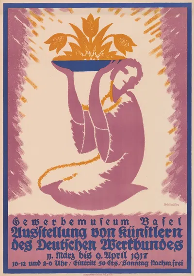 Gewerbemuseum Basel, Ausstellung von Künstlern des Deutschen Werkbundes by Paul Kammüller, 1917 — digital art print download