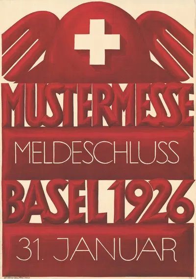 Mustermesse Basel 1926, Meldeschluss 31. Januar by Robert Stöcklin, 1926 — digital art print download
