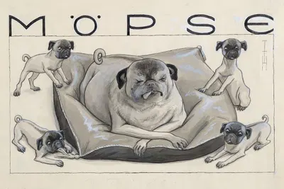 Möpse by Томас Теодор Хейн — digital art print download