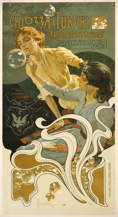 Chiozza e Turchi, fabricants de savons, Pontelagoscuro, Italie by Adolfo Hohenstein, 1899 — digital art print download