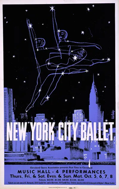 New York City ballet Cleveland Opera Association presents first time in Cleveland Music Hall by Artcraft Lithograph —…