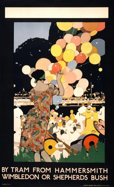 By tram from Hammersmith Wimbledon or Shepherd's Bush by Fred Taylor, 1922 — digital art print download