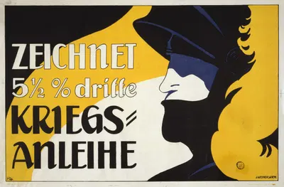 Zeichnet 5 and half percent dritte Kriegs-Anleihe by Heinrich Lefler, 1917 — digital art print download