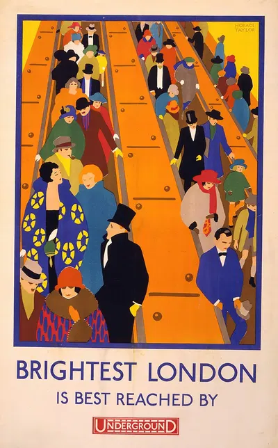 Brightest London is best reached by Underground by Horace Taylor, 1924 — digital art print download
