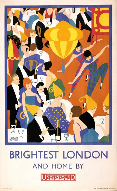 Brightest London, and home by Underground by Horace Taylor, 1924 — digital art print download