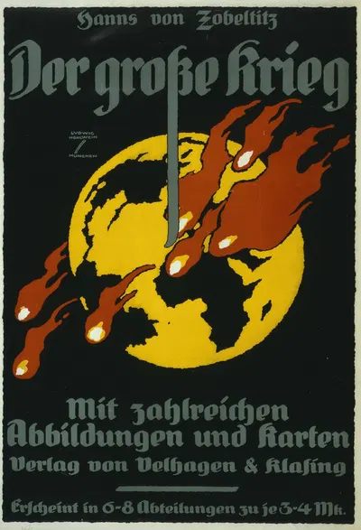 Der grosse Krieg, [von] Hanns von Zobeltitz, mit zahlreichen Abbildungen und Karten … by Ludwig Hohlwein, 1916 — digital…