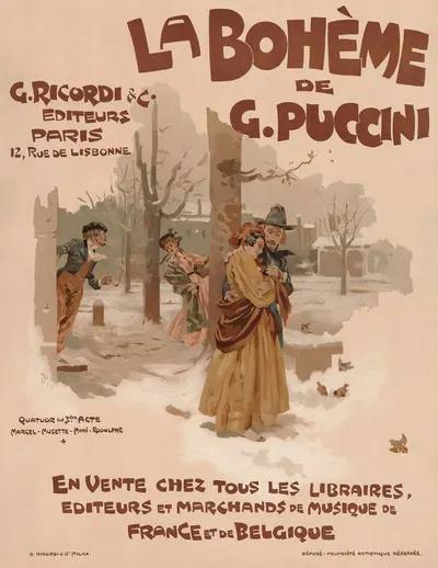 La bohème by Adolfo Hohenstein, 1895 — digital art print download