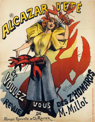 Alcazar D'ete En Voulez Vous Des Z'homards by Альфред Шубрак, 1895 — digital art print download