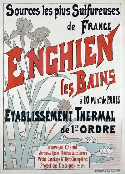 Sources les plus Sulfureuses de FRANCE ENGHIEN les BAINS by Альфред Шубрак, 1880-1900 — digital art print download