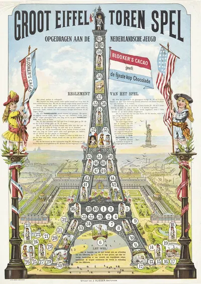 Groot eiffel toren spel – opgedragen aan de Nederlandsche jeugd by Amand — digital art print download
