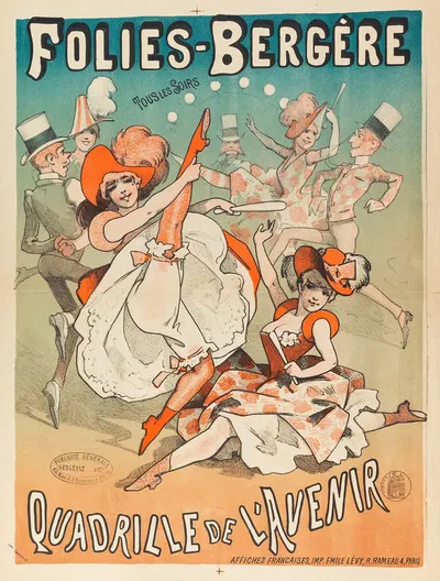 Folies-Bergere Tous Les Soirs Quadrille De L'avenir by Имп. Эмиль Леви, 1884 - 1886 — digital art print download