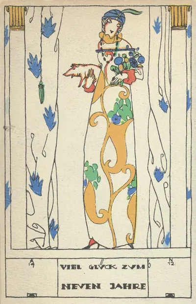 Best of Luck for the New Year (Viel Glück zum Neuen Jahre) by Арнольд Неханский, 1912 — digital art print download